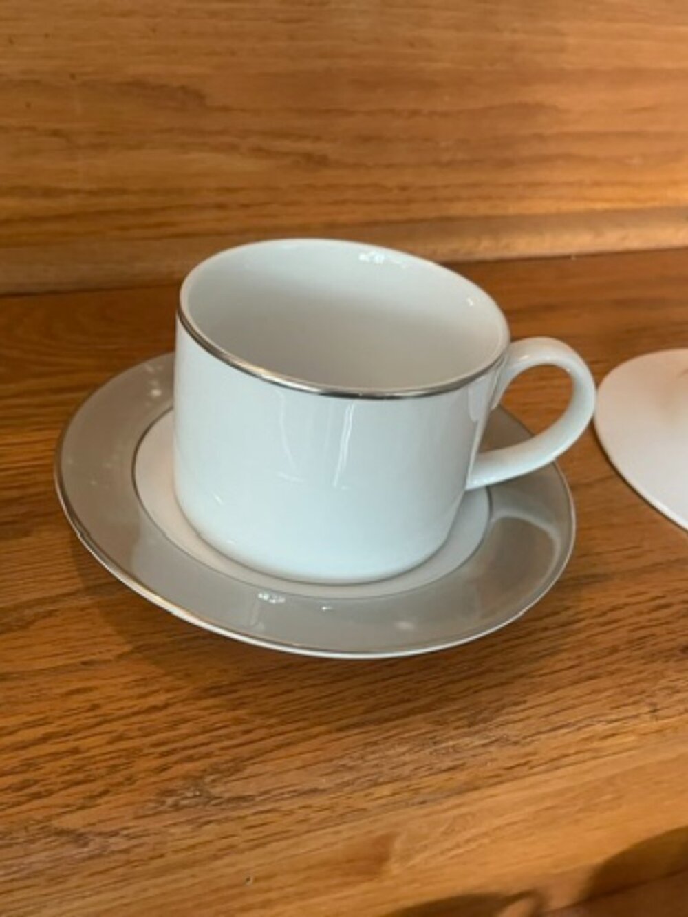 Crate & Barrel Flat Cup & Saucer Set (12)